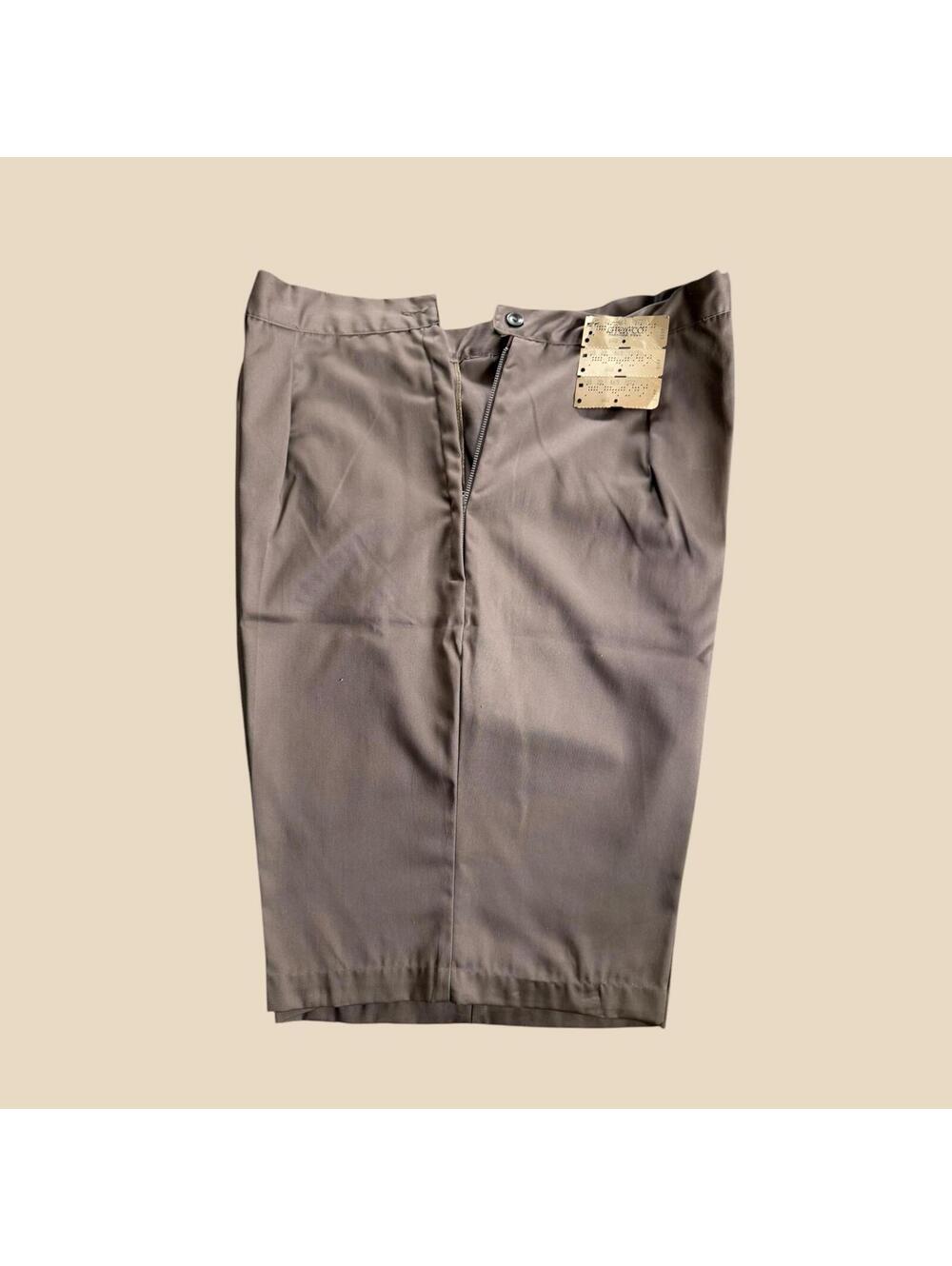 70s Vintage Brown Cotton Bermuda Shorts - 38 Waist - New Old Stock